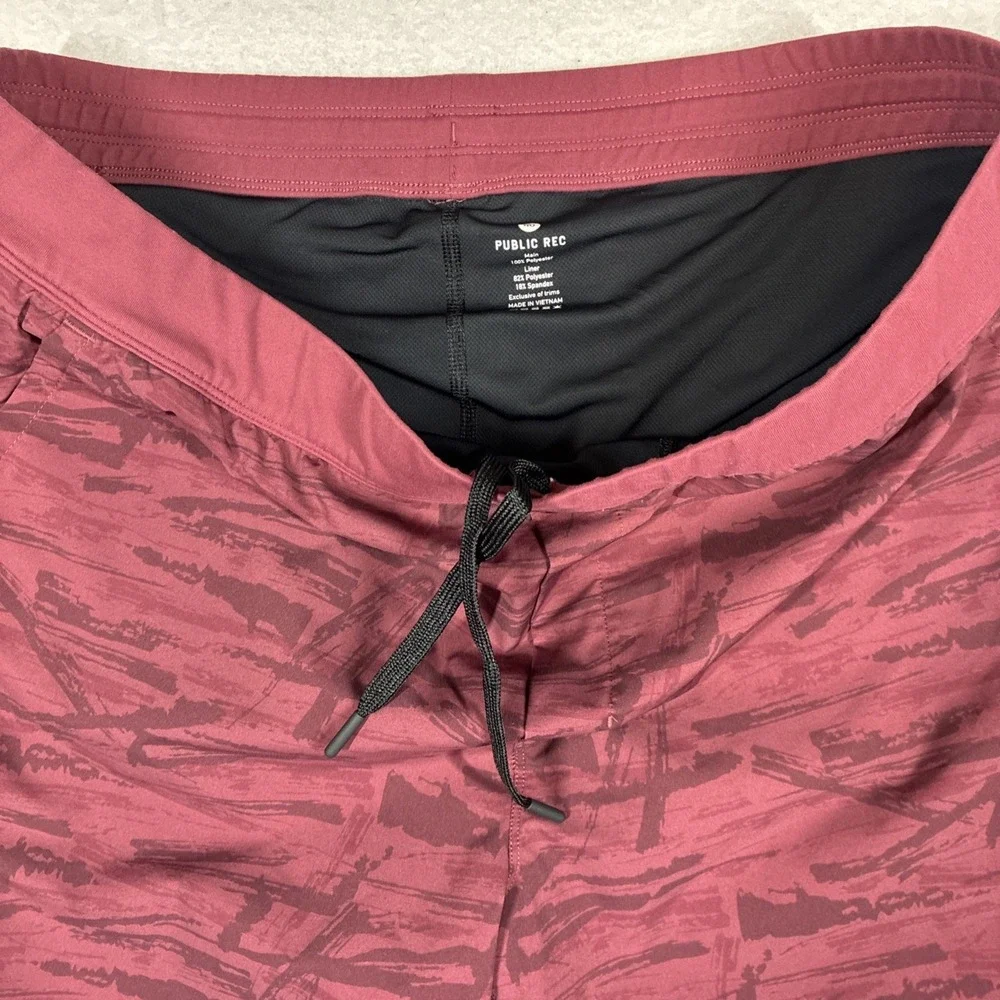 Public Rec Mens Flex Shorts Lined 40 Maroon Camo 7